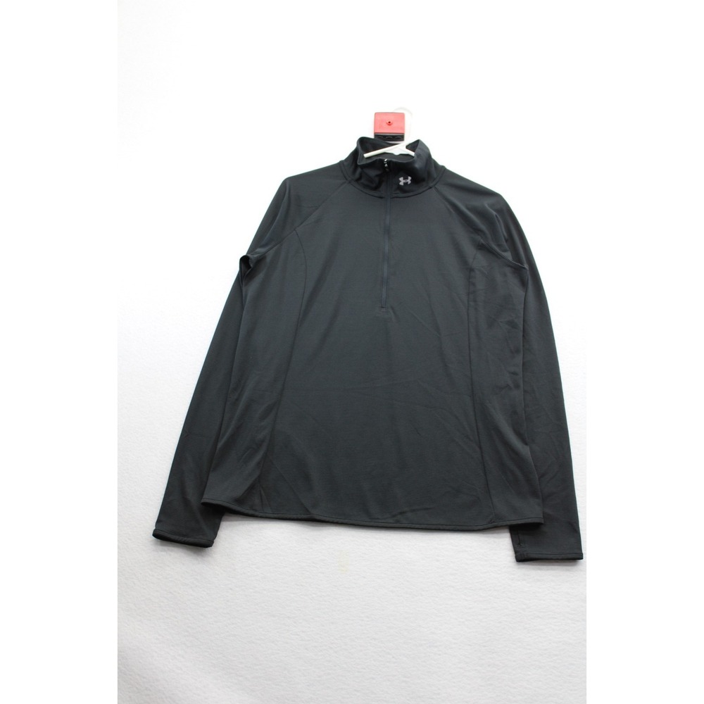 Under Armour HeatGear 1/4 Zip Pullover Men's Large Black Athletic Running Top